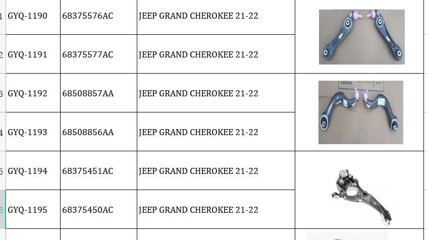 68375576AC 68375577AC 68508857AA 68508856AA JEEP GRAND CHEROKEE 21-22